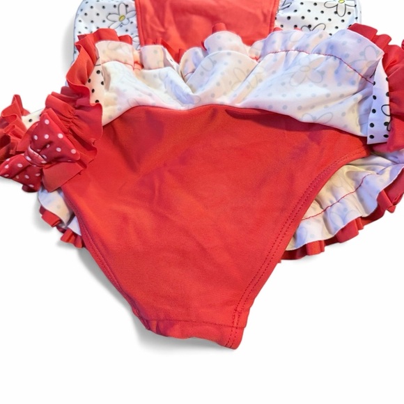 Minnie Mouse 2 piece swimsuit set with short sleeved top and bow skirt size 4 - Picture 5 of 8